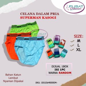 ECER CD Celana Dalam Pria Dewasa SUPERMAN KASOGI MIKA Katun Nyaman