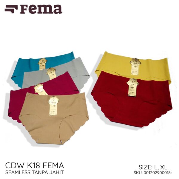 FEMA Official Shop Ecer 1 Pcs Celana Dalam Wanita K18/k19 Seamless Tanpa Jahitan Anti Nyeplak - Image 5