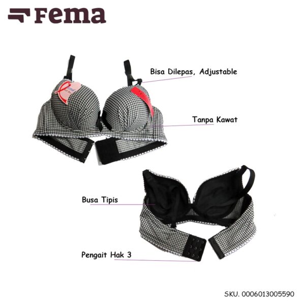 FEMA Official Shop Grosir isi 6 pcs Bh Bra Kode 559/713 Motif Kotak Import - Image 5