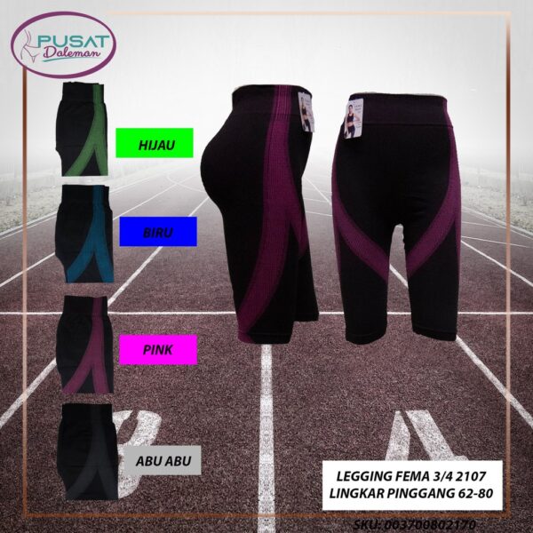SALE STOCK TERAKHIR!! FEMA Official Shop Legging Pendek 3/4 2518 Import Senam - Image 2