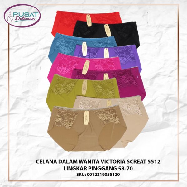 Celana Dalam Wanita Panties Victoria Seamless Brokat Sexy Silk Premium Import 5512/5033 - Image 2