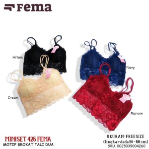 FEMA Official Shop Ecer 1 pcs Sport Bra 426 Motif Bunga Brokat Import