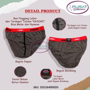 1 BOX ISI 3PCS CD Celana Dalam Pria Dewasa 020 KASOGI TRIPLE X Katun Nyaman