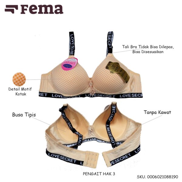 FEMA Official Shop Ecer 1 pcs Bh Bra 8819 Kotak Lis Secret