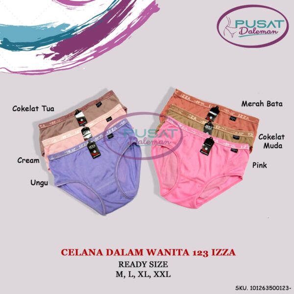 GROSIR  1 Lusin CD Celana Dalam Wanita Remaja Dewasa Katun Polos Nyaman Yutind/Bodithin/126 123 Izza/ 9900 XNS - Image 4
