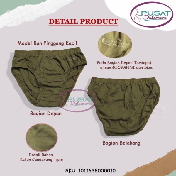 Obral Clearance Sale 1 BOX ISI 3 pcs Celana Dalam Pria 001/002 GIOVANNI KATUN - Image 2