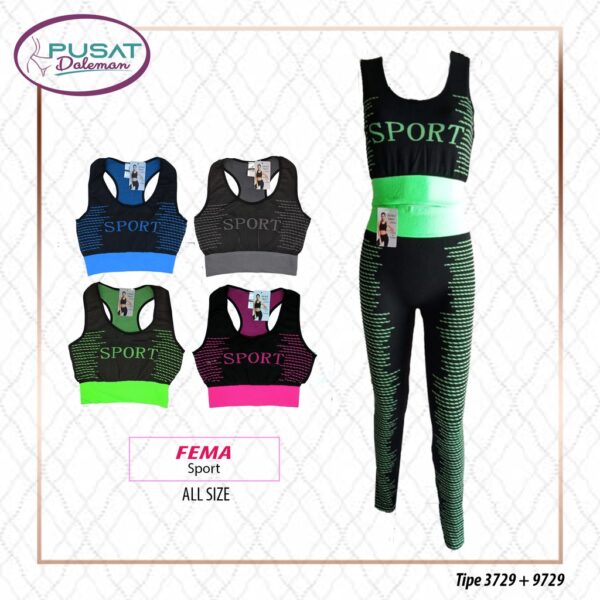 STOCK TERAKHIR!! Leging/Legging Setelan Olahraga/Satu Set Import Bahan Adem Melar - Image 4