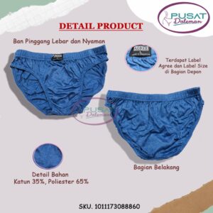 1 BOX ISI 3PCS CD Celana Dalam Pria Dewasa 8886 AGREE Misty Katun Nyaman