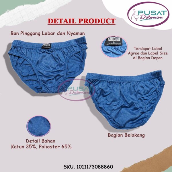 1 BOX ISI 3PCS CD Celana Dalam Pria Dewasa 8886 AGREE Misty Katun Nyaman