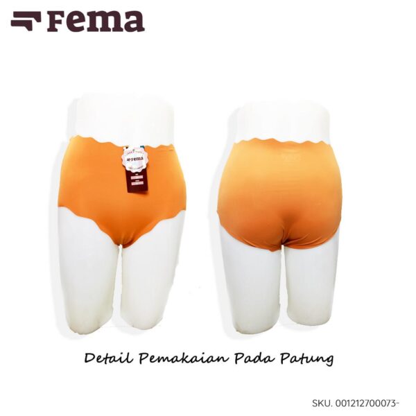 FEMA Official Shop Ecer 1 Pcs Celana Dalam Wanita 073 Seamless Highwaist Tanpa Jahitan Anti Nyeplak Ban Tinggi Maxi - Image 4