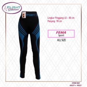 Setelan Olahraga Wanita Senam Training (Tanktop + Celana Legging) FEMA 6021 + 9021