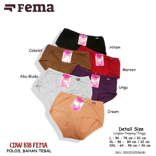 FEMA Official Shop Ecer 1 pcs Celana Dalam Wanita 618 Katun Halus Premium - Image 4