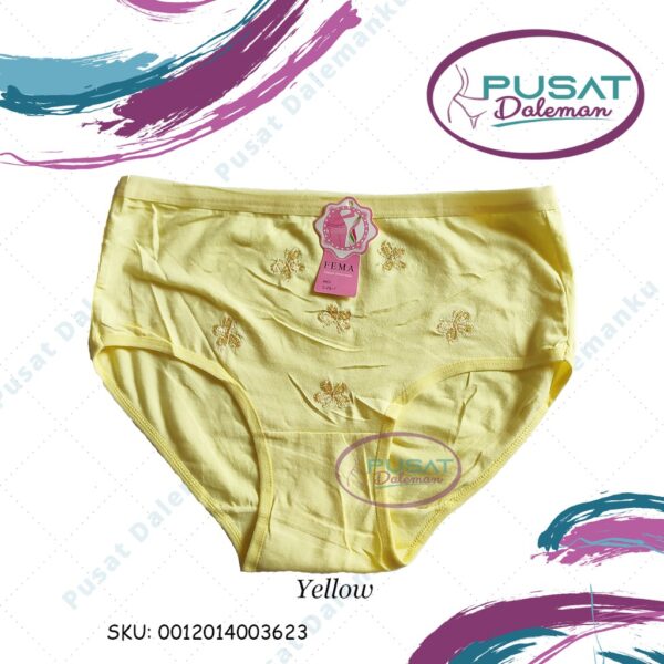 ECER Celana Dalam CD Wanita Panties Fema 362 Katun Motif Kupu - kupu Katun Import - Image 3