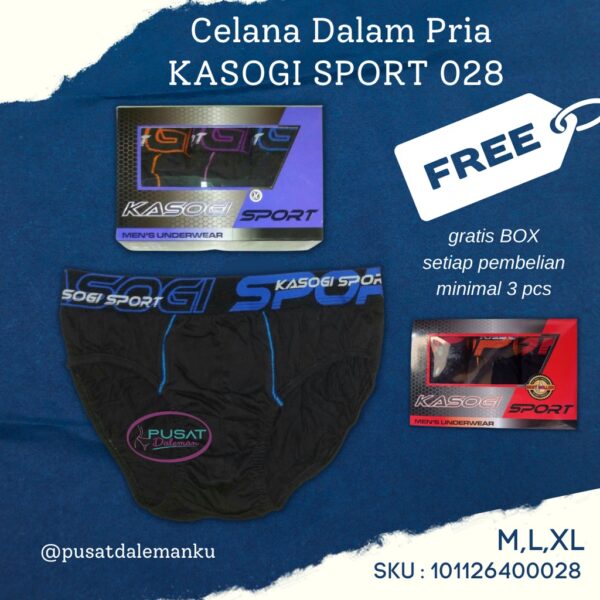 1 BOX ISI 3pcs KASOGI  CELANA DALAM KASOGI SPORT EXCLUSIVE 100% KATUN CELANA DALAM COWOK - Image 5