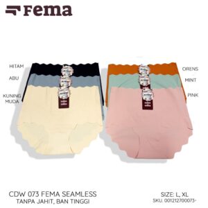 FEMA Official Shop Ecer 1 Pcs Celana Dalam Wanita 073 Seamless Highwaist Tanpa Jahitan Anti Nyeplak Ban Tinggi Maxi