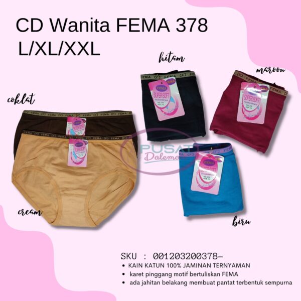 FEMA Official Shop Grosir Satu Lusin Celana Dalam Wanita 378 - Image 3
