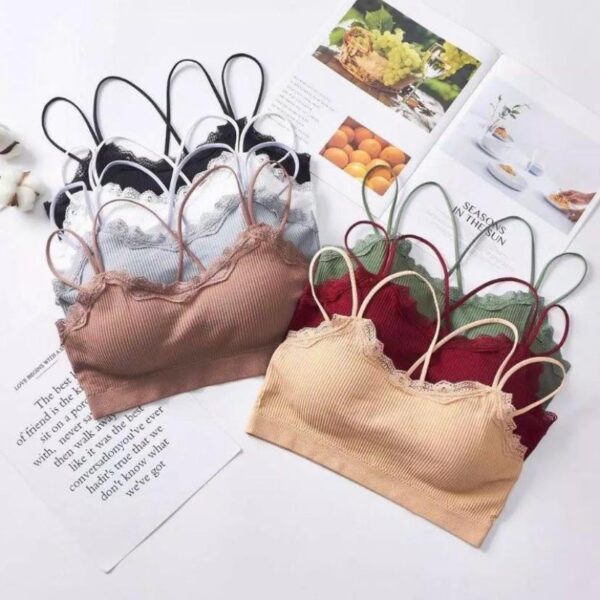 Brallete/ Sport Bra/ Bra Fashion Korea Brokat Tali Silang IMPORT Fema 820 Polos - Image 3