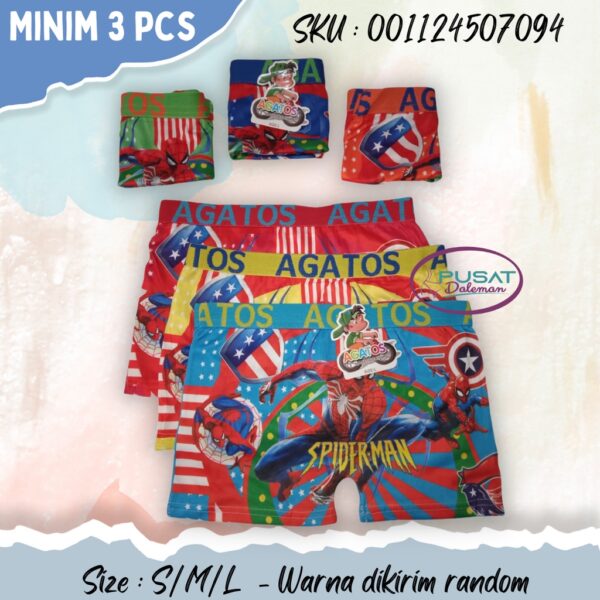 ECER CD Celana Dalam Boxer Anak Cowok Pendek Spandex Spiderman Superman Batman Captain America 7789/7791/7792/7793 - Image 2