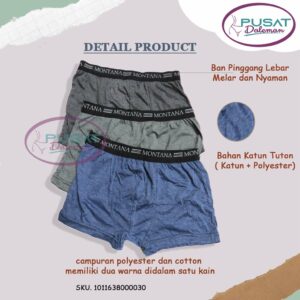 Obral Clearance Sale 1 BOX ISI 3 pcs Celana Dalam Pria BOXER Montana