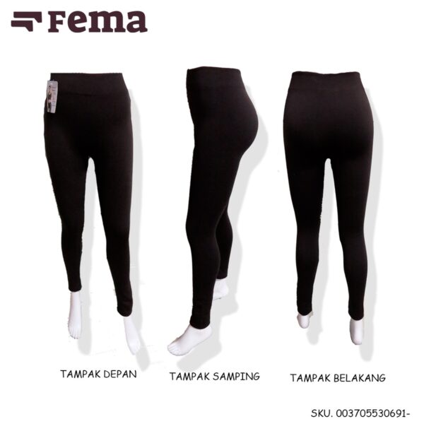 FEMA Official Shop Ecer 1 pcs Celana Leging Polos 30691 Bahan Katun Halus Legging - Image 2