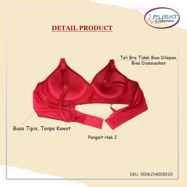 ECER BH BRA 822 GAIXIN POLOS Pengait 2 Import Tanpa Kawat - Image 2