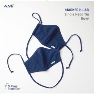 MASKER KAIN AMI HIJAB PREMIUM 3 LAPIS - Anti Polusi, Anti Bakteri