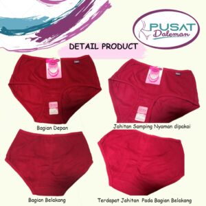 Celana Dalam Panties Wanita FEMA 618 Polos Katun Nyaman Import Premium
