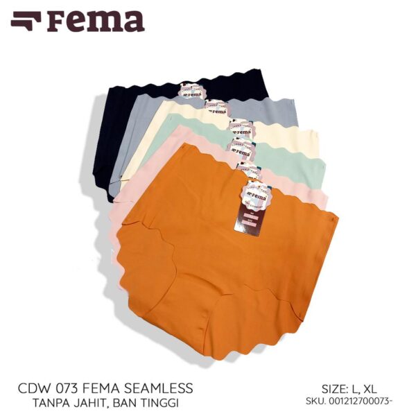 FEMA Official Shop GROSIR 1 Lusin Celana Dalam Wanita Seamless Tanpa Jahit Anti Nyeplak 073/810/K18/761 - Image 3