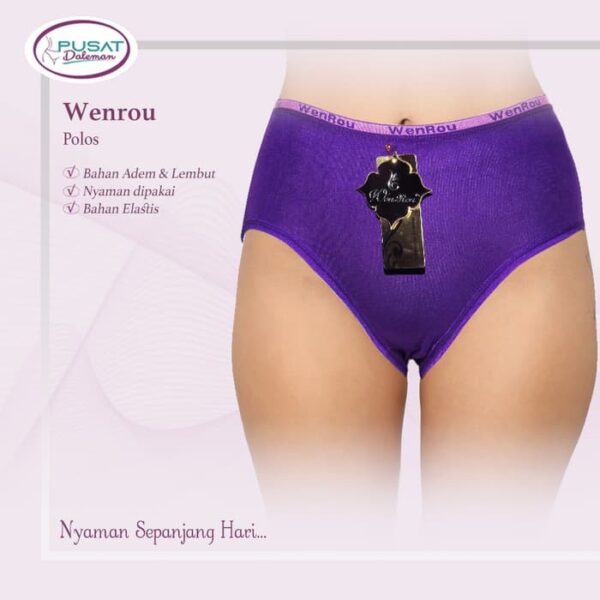 ECER CD WENROU 3672  CEWEK CANDY COLOUR LEMBUT NYAMAN SOFT CELANA DALAM - Image 5