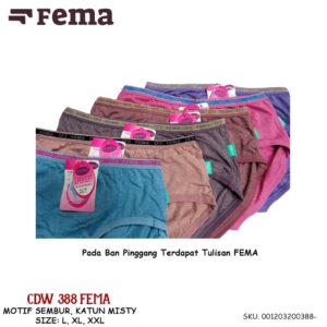 FEMA Official Shop Ecer 1 pcs Celana Dalam Wanita  388 Katun Misty Import