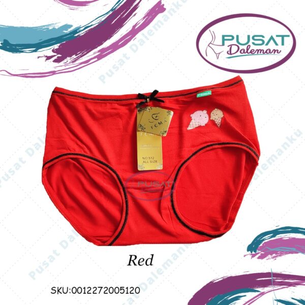ECER Celana Dalam CD Wanita Panties Fema 512 Katun Pita Ice Cream GROSIR - Image 4