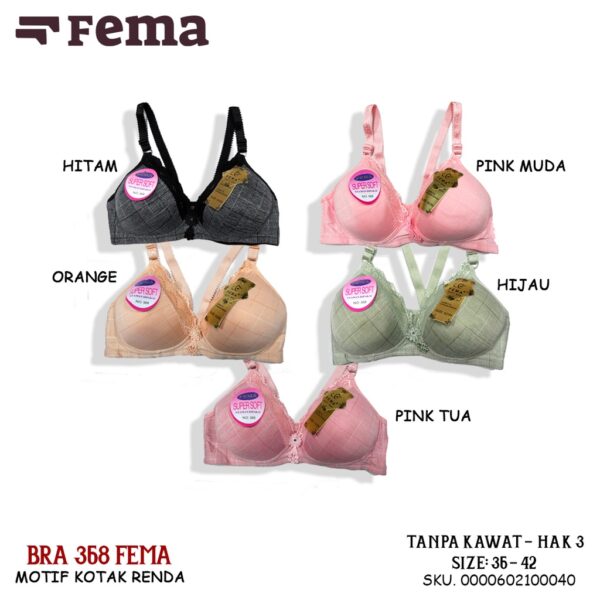 FEMA Official Shop Ecer 1 pcs Bh Bra 368 Renda Kotak Import