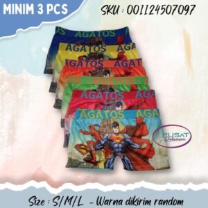 GROSIR ISI 12PCS CD Celana Dalam Boxer Anak Cowok Pendek Spandex Spiderman Superman Batman Captain America 7789/7791/7792/7793