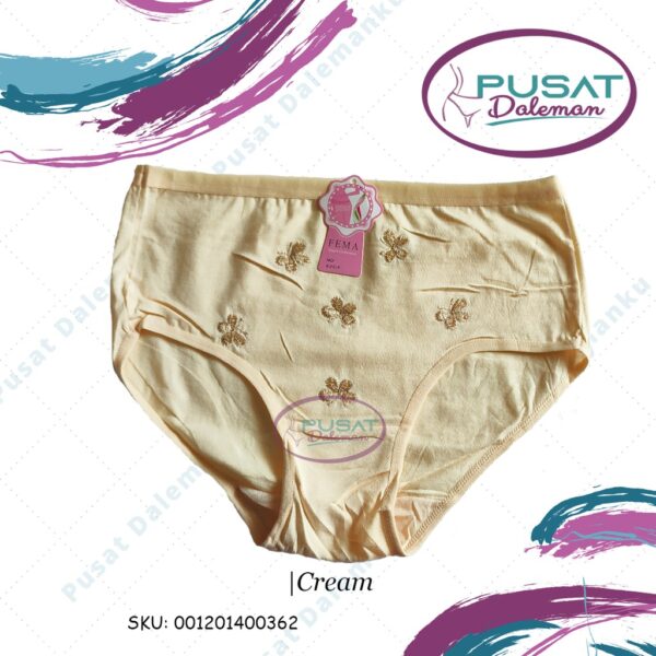 GROSIR Celana Dalam CD Wanita Panties Fema 362 Katun Motif Kupu - kupu - Image 3
