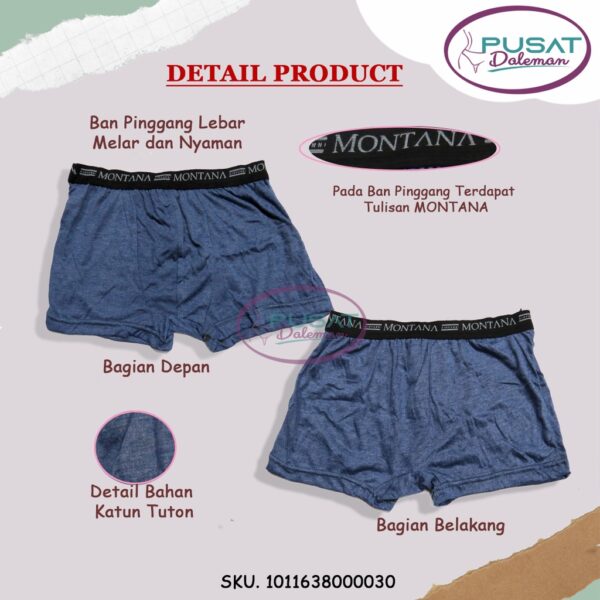 Obral Clearance Sale 1 BOX ISI 3 pcs Celana Dalam Pria BOXER Montana - Image 2