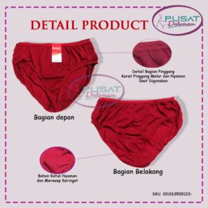 ECER CD Celana Dalam Wanita Remaja Dewasa 021 Yutind Katun Polos Nyaman