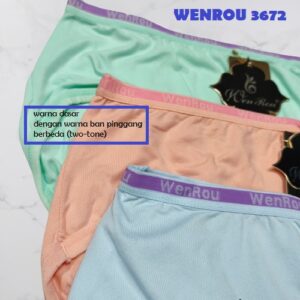 ECER CD WENROU 3672  CEWEK CANDY COLOUR LEMBUT NYAMAN SOFT CELANA DALAM