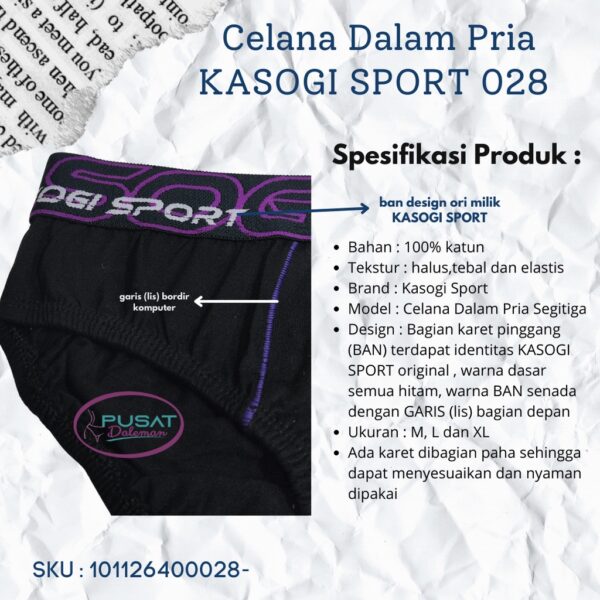 1 BOX ISI 3pcs KASOGI  CELANA DALAM KASOGI SPORT EXCLUSIVE 100% KATUN CELANA DALAM COWOK - Image 2