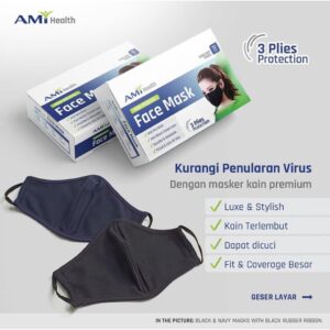 MASKER KAIN AMI HEALTH 3 LAPIS (1 BOX/12PCS)