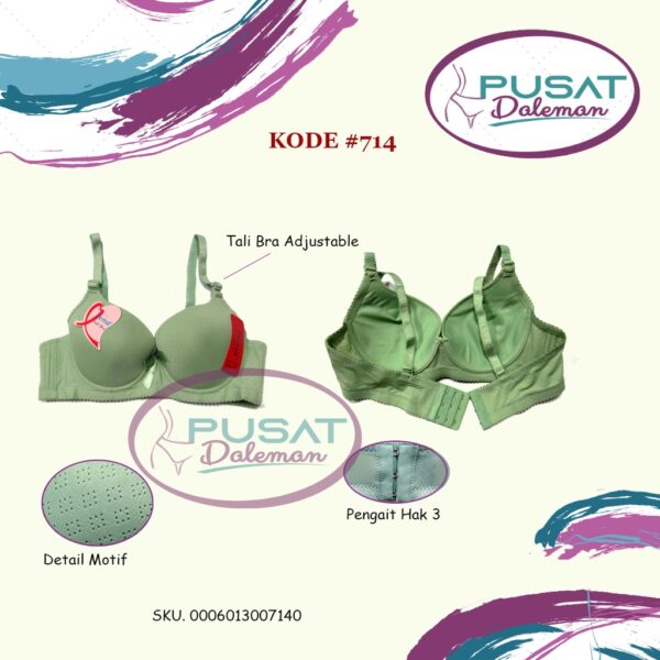 FEMA Official Shop Ecer 1 pcs Bh Bra 714 Pita Tengah Motif Pori Import - Image 2