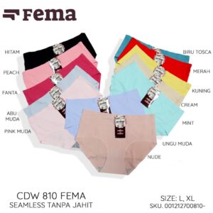 FEMA Official Shop Ecer 1 Pcs Celana Dalam Wanita 810 Seamless Tanpa Jahitan Anti Nyeplak