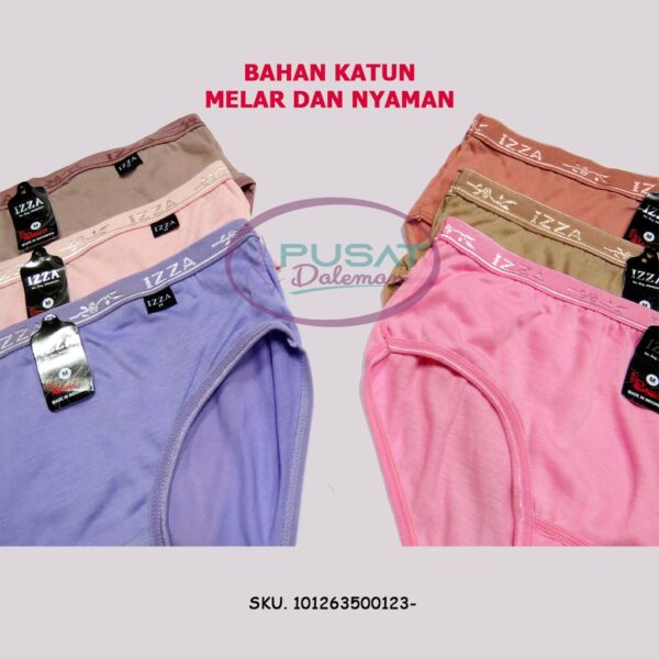 GROSIR  1 Lusin CD Celana Dalam Wanita Remaja Dewasa Katun Polos Nyaman Yutind/Bodithin/126 123 Izza/ 9900 XNS - Image 5