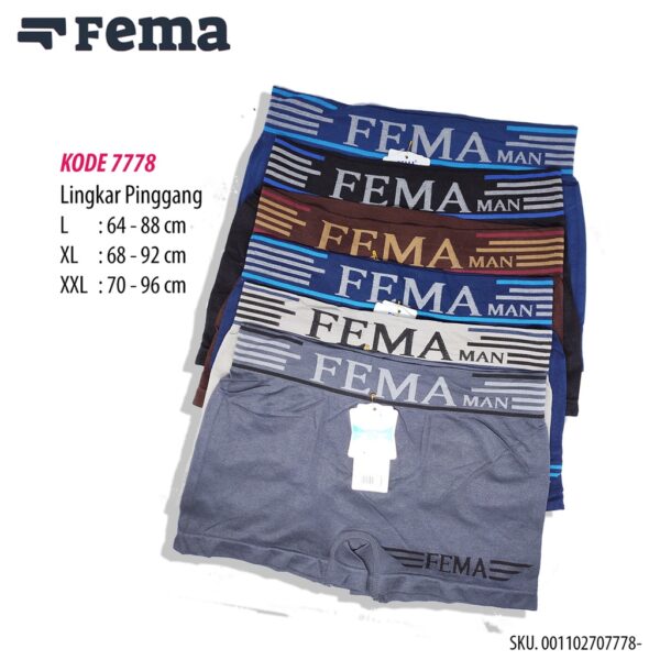 FEMA Official Shop Ecer 1 pcs Celana Dalam Pria Boxer Rajut Katun 7789/7779/7780/7781/7792/7793/7794/7795 - Image 4