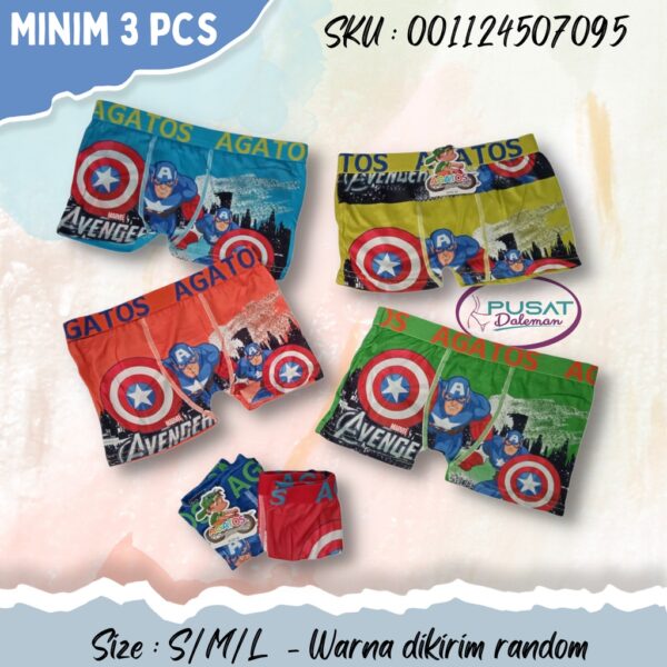 ECER CD Celana Dalam Boxer Anak Cowok Pendek Spandex Spiderman Superman Batman Captain America 7789/7791/7792/7793 - Image 3