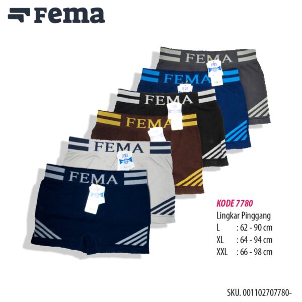FEMA Official Shop Ecer 1 pcs Celana Dalam Pria Boxer Rajut Katun 7789/7779/7780/7781/7792/7793/7794/7795 - Image 2