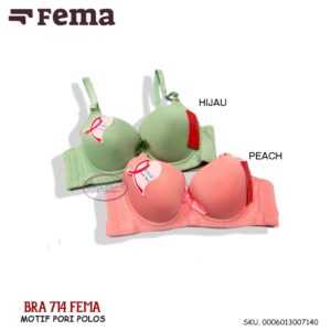 FEMA Official Shop Ecer 1 pcs Bh Bra 714 Pita Tengah Motif Pori Import