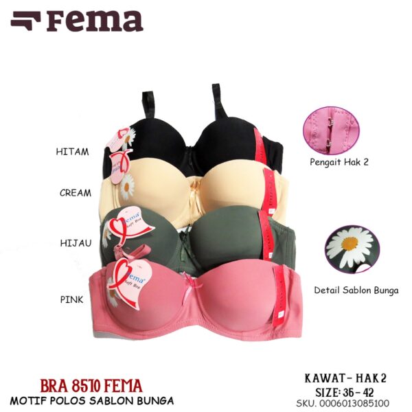 FEMA Official Shop Grosir isi 6 pcs Bh Bra 8510/8511 Bunga Daisy Renda Import - Image 2