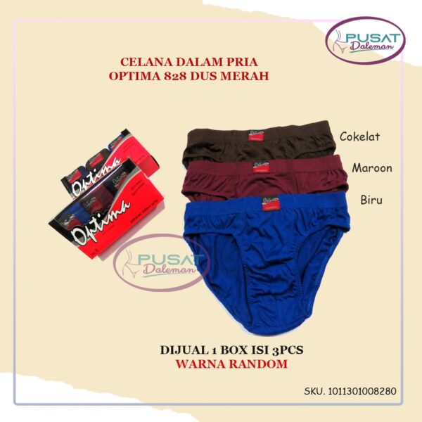 1 Box isi 3pcs CD Segitiga Celana Dalam Pria Dewasa Optima 818/868 Katun Premium Nyaman - Image 3