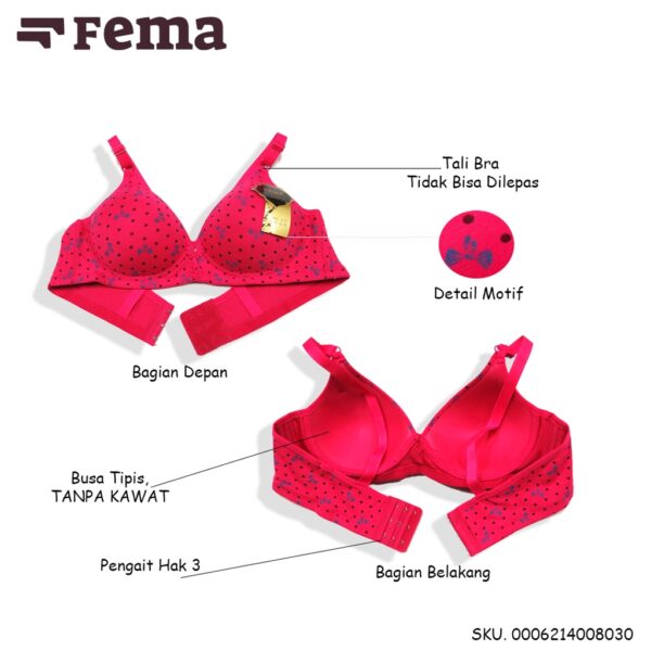 FEMA Official Shop Ecer 1 pcs Bh Bra 8045/803 Pengait 3 Import Motif - Image 2