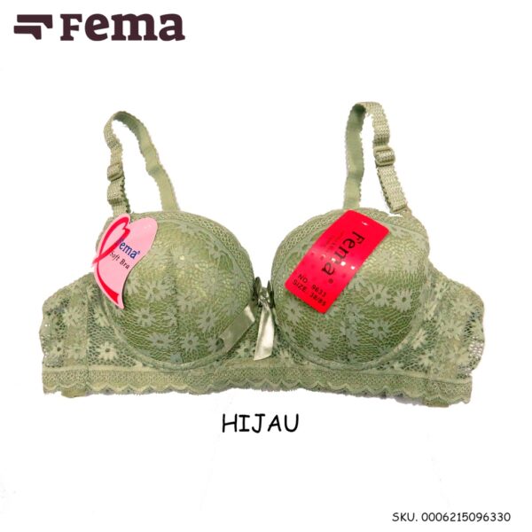 FEMA Official Shop Ecer 1 pcs Bh Bra 9633 Motif Bunga Brokat Import - Image 5